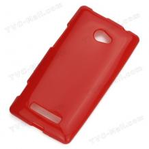 Силиконов калъф / гръб / TPU за HTC Windows Phone 8X - червен гланц