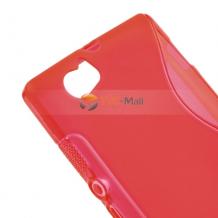Силиконов калъф / гръб / TPU S-Line за Sony Xperia M - червен