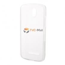 Силиконов калъф / гръб / ТПУ за HTC Desire 500 - бял / прозрачен