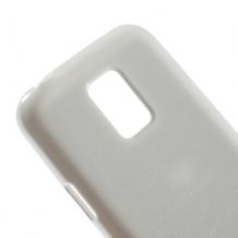 Луксозен силиконов гръб / калъф / TPU Mercury JELLY CASE Goospery за Samsung Galaxy S5 mini G800 / Samsung S5 Mini - бял