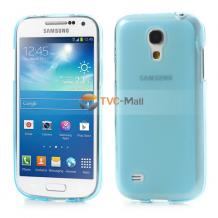 Силиконов калъф / гръб / ТПУ за Samsung Galaxy S4 mini i9190 / i9192 / i9195 - син прозрачен
