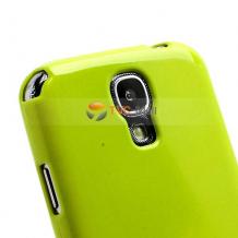 Луксозен силиконов гръб / калъф / TPU за Samsung Galaxy S4 I9500 / Samsung S4 I9505 - JELLY CASE Mercury / зелен с брокат