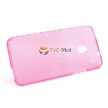Силиконов калъф / гръб / TPU за HTC One Mini M4 - розов / прозрачен
