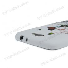 Силиконов калъф ТПУ за Samsung Galaxy Note II / Note 2 N7100 - бял с пеперуди
