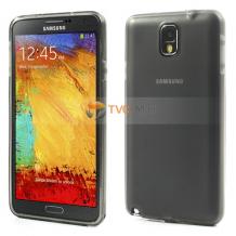 Силиконов калъф / гръб / TPU за Samsung Galaxy Note 3 N9000 / Note III N9005 - сив / мат