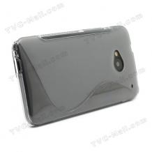 Силиконов калъф ТПУ S-Line за HTC One M7 - прозрачен / сив