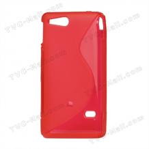 Силиконов калъф ТПУ S Style за Sony Xperia Go/ST27i - червен