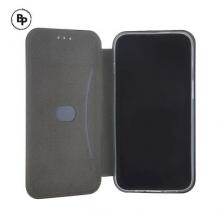 Луксозен кожен калъф Flip тефтер със стойка OPEN за Samsung Galaxy S22 5G - син