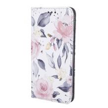 Кожен калъф Flip тефтер със стойка за Samsung Galaxy A12 - Flowers3