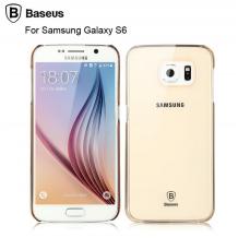 Луксозен твърд гръб / капак / Baseus Sky Case за Samsung Galaxy S6 G920 - прозрачен / златен