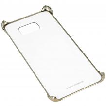 Оригинален твърд гръб Clear Cover EF-QG955 за Samsung Galaxy S8 Plus G955 - прозрачен със златист кант