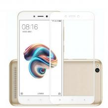 3D full cover Tempered glass screen protector Xiaomi RedMi 5A / Извит стъклен скрийн протектор Xiaomi RedMi 5A - бял