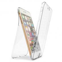 Силиконов калъф / гръб / TPU за Apple iPhone 7 Plus - прозрачен / 2 части / лице и гръб