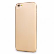Силиконов калъф / гръб / TPU за Apple iPhone 5 / iPhone 5S / iPhone SE - златен / мат