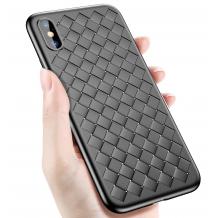 Луксозен гръб BASEUS Weaving Grid за Apple iPhone X - черен