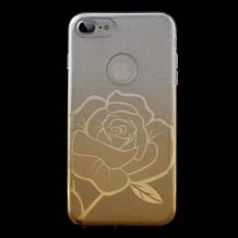 Луксозен силиконов калъф / гръб / TPU FSHANG ENSIDA Rose за Apple iPhone 7 - преливащ / сребристо и златисто / брокат