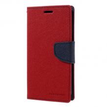 Калъф Flip тефтер Mercury GOOSPERY Fancy Diary със стойка за Samsung Galaxy S7 Edge G935 / Galaxy S7 Edge - червен