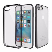 Луксозен твърд гръб Rock Pure Series Ultra Thin Case за Apple iPhone 7 Plus - прозрачен / черен кант