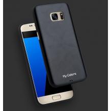 Луксозен силиконов калъф / гръб / TPU My Colors за Samsung Galaxy S7 Edge G935 - черен / имитиращ кожа