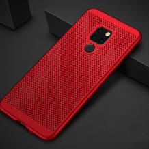 Луксозен твърд гръб за Huawei Mate 20 - червен / Grid