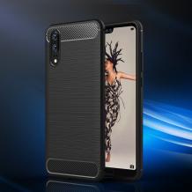 Силиконов калъф / гръб / TPU за Huawei P20 - черен / carbon