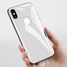 Tempered Glass Screen Protector Baseus Apple iPhone X back / Стъклен скрийн протектор Baseus за Apple iPhone X - бял / back