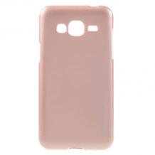 Луксозен силиконов калъф / гръб / TPU MERCURY i-Jelly Case Metallic Finish за Samsung Galaxy J3 2016 J320 - Rose Gold