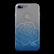 Луксозен силиконов калъф / гръб / TPU FSHANG ENSIDA Rose за Apple iPhone 7 Plus - преливащ / сребристо и синьо / брокат