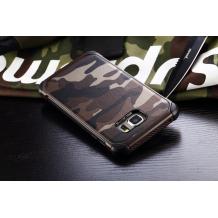 Твърд гръб със силиконов кант за Samsung Galaxy S6 G920 - кафяв / камуфлаж