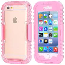 Водоустойчив калъф / Waterproof Heavy Duty Phone Case Cover за Apple iPhone 6 / iPhone 6S - розов