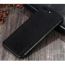 Оригинален гръб X-level Grain Series за Apple iPhone 7 - черен / имитиращ дърво