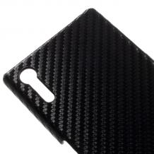 Луксозен твърд гръб за Sony Xperia XZ - черен карбон