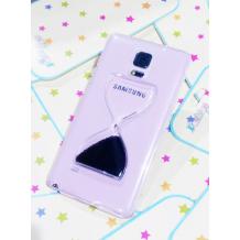 Твърд гръб / капак / за Samsung Galaxy Note 4 N910 / Samsung Note 4 - прозрачен / пясъчен часовник черен