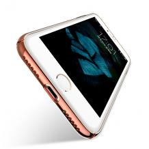 Луксозен твърд гръб USAMS Kingsir Series за Apple iPhone 7 - прозрачен със Rose Gold кант