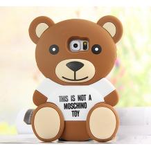 Силиконов калъф / гръб / TPU 3D Moschino Series за Samsung Galaxy S6 G920 - Teddy Bear / кафяв