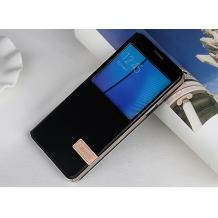 Луксозен кожен калъф Flip тефтер S-View със стойка USAMS Muge Series за Samsung Galaxy Note 5 N920 / Galaxy Note 5 - черен