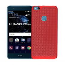 Твърд гръб за Huawei P10 Lite - червен / Grid