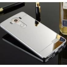 Луксозен алуминиев бъмпер с твърд гръб за LG G4 - огледален / сребрист