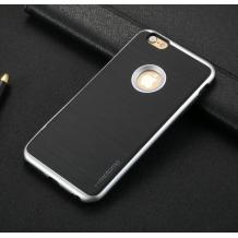 Луксозен силиконов гръб TPU MOTOMO Hybrid за Apple iPhone 7 - черен със сив кант