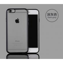 Силиконов калъф / гръб / TPU за Apple iPhone 6 / iPhone 6S - прозрачен / черен кант