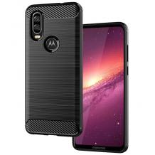 Силиконов калъф / гръб / TPU за Motorola One Vision - черен / carbon