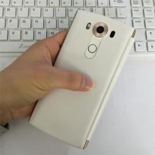 Луксозен калъф Flip Cover / Quick Window View за LG V10 - бял