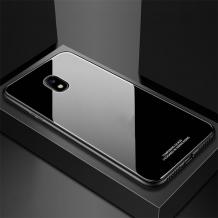 Луксозен стъклен твърд гръб за Samsung Galaxy J5 2017 J530 - черен