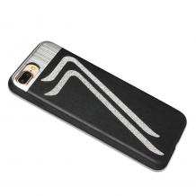 Оригинален гръб KALAIDENG за Apple iPhone 7 Plus - черен със сребристо / кожа