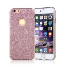 Луксозен силиконов калъф / гръб / TPU Mooke Glitter Shadow Case за Apple iPhone 6 / iPhone 6S - розов / брокат / 2in1