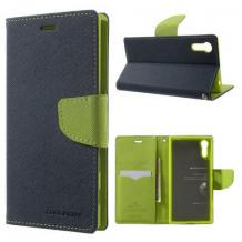 Луксозен кожен калъф Flip тефтер със стойка MERCURY Fancy Diary за Huawei Honor 8 Lite - тъмно син