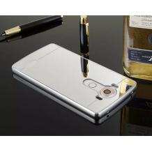 Луксозен алуминиев бъмпер с твърд гръб за LG G4 - огледален / сребрист