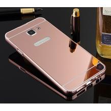 Луксозен алуминиев бъмпер с твърд гръб за Samsung Galaxy A5 2017 A520 - Rose Gold / огледален
