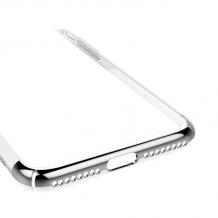 Оригинален твърд гръб Baseus Glliter Case за Apple iPhone 7 - прозрачен / тъмно сив кант