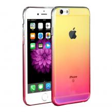 Силиконов калъф / гръб / TPU за Apple iPhone 6 Plus / iPhone 6S Plus - преливащ / златисто и розово